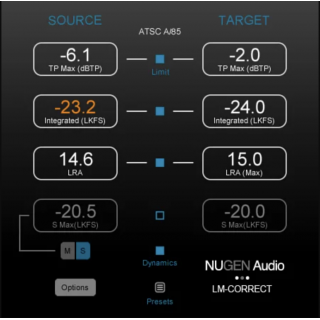 NUGEN Audio LM-Correct 2 Plug-in 自動響度/峰值限制器 (序號下載版)